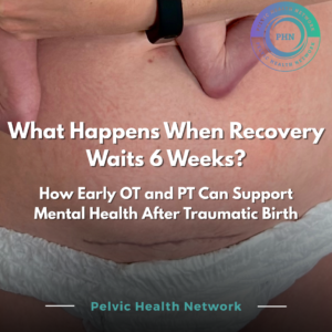 Woman after C-section holding her baby